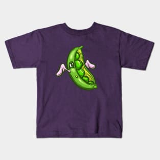 Floating Little Pea Pod Cartoon Illustration Kids T-Shirt